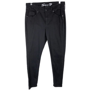 Seven7 Plus Size 14 Jeans Black Skinny Denim Stretch Pockets Dark Pants 1407‎